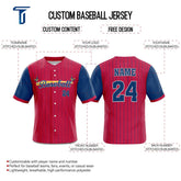 Colorblock Pinstripe Custom Classic Full Button Baseball Jersey